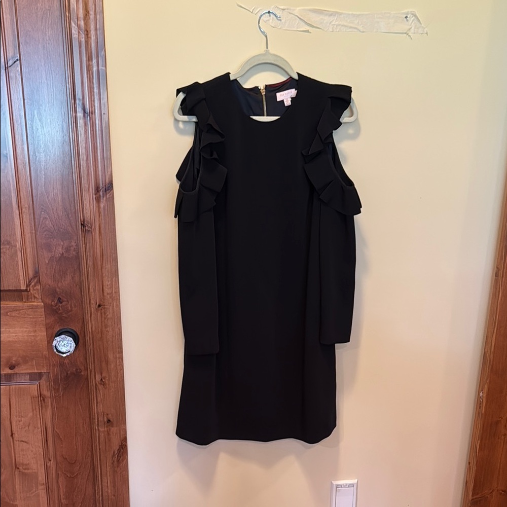 Ted Baker London Elegant Black Ruffle Dress